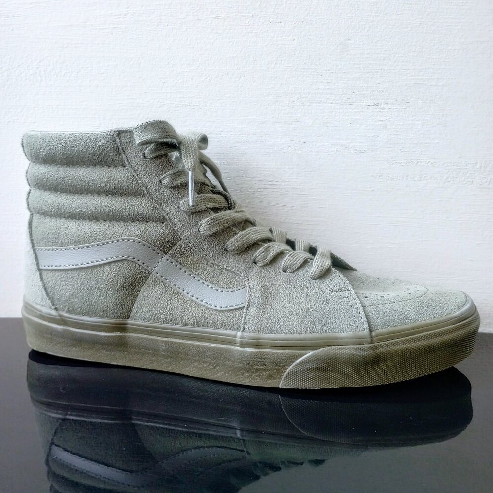 Vans Men's Sk8-Hi Sneaker in Cool & Unique Looking Mono Suede Olive